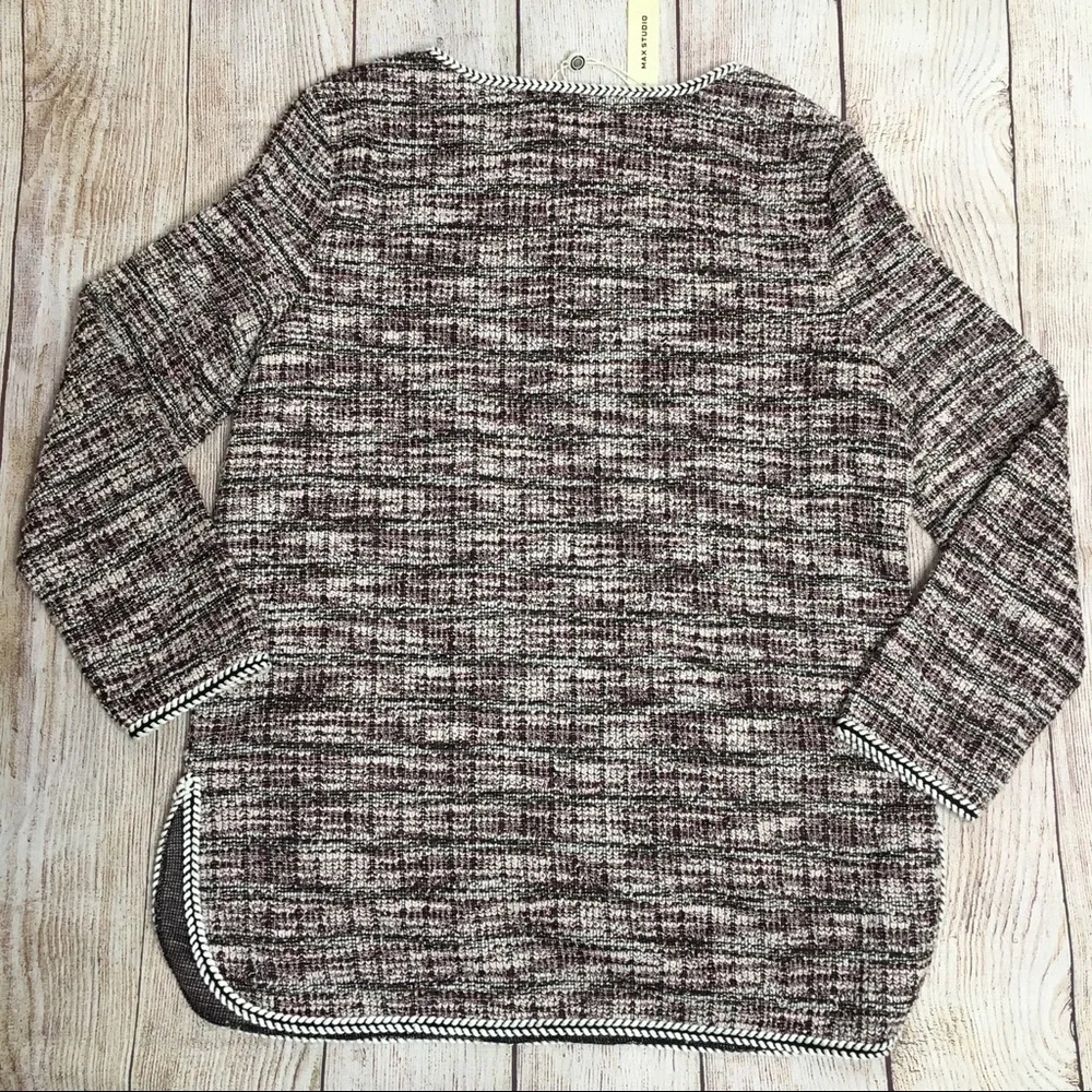 Max Studio Long Sleeve Tweed Pullover Sweater Size XS